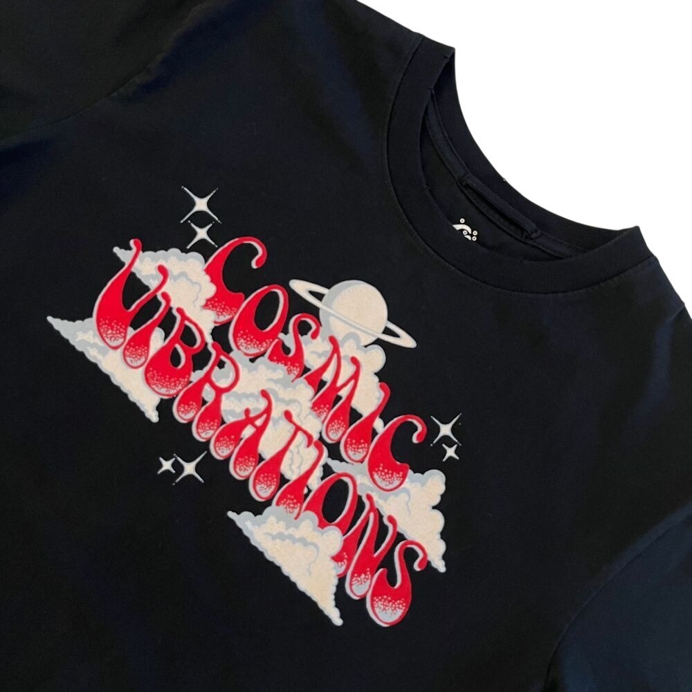 Quicksilver Black Cosmic Vibrations Medium T-Shirt, Quicksilver Womens Short 219